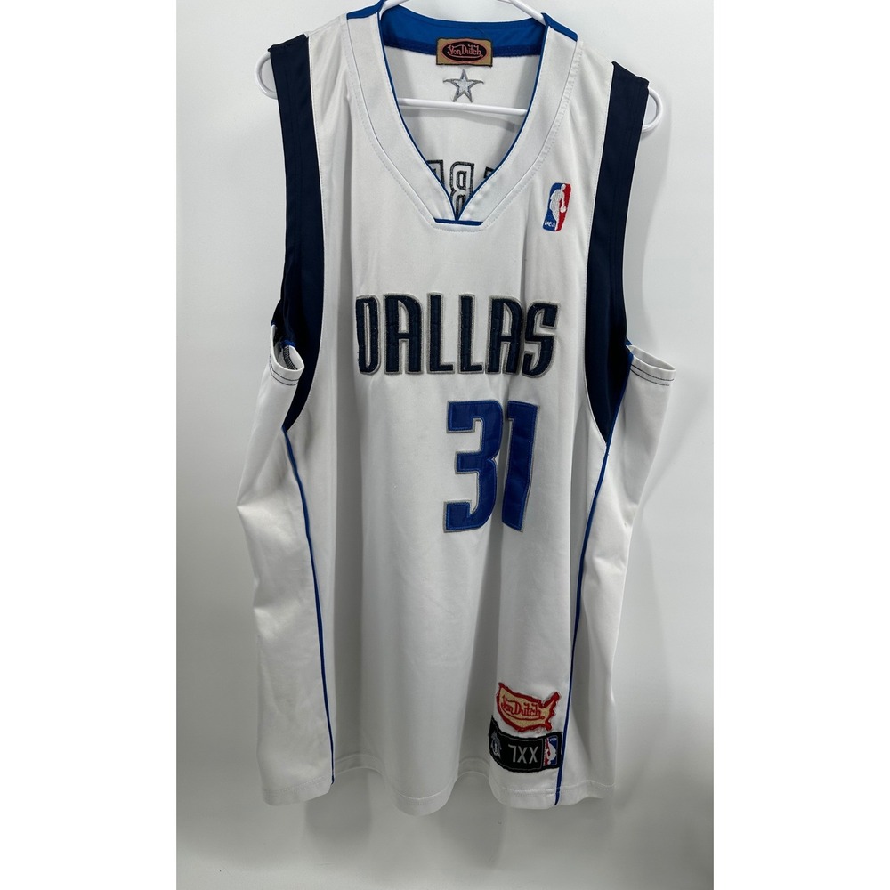 Von Dutch Dallas 31 Terry Basketball Jersey White Blue XXL NBA Streetwear
